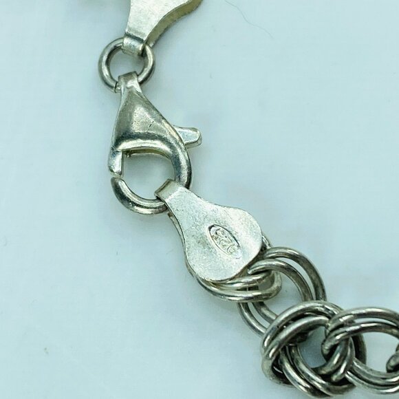 Italian 925 Sterling Silver Charm Bracelet with Rhinestone Enamel Charms JR993 - Picture 6 of 7